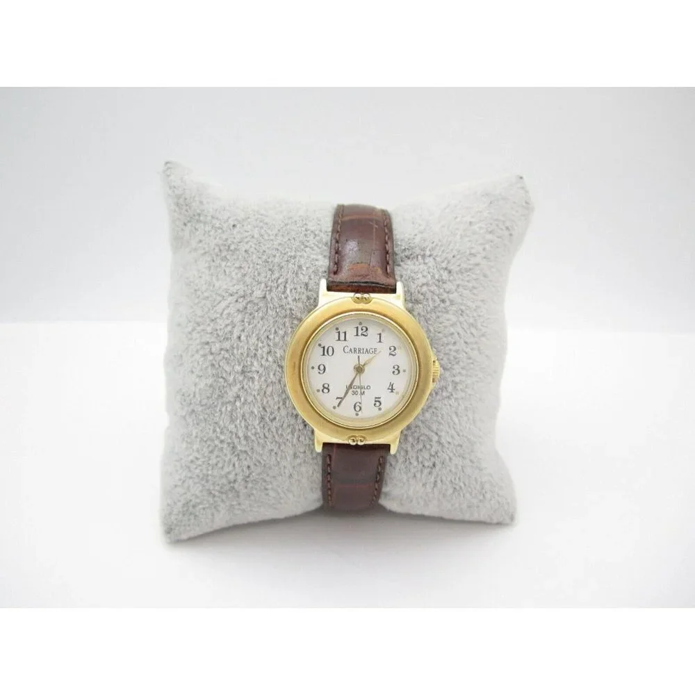 Women Carriage by Timex Indiglo Quartz WR Analog 27mm Causal Round Watch (G404)